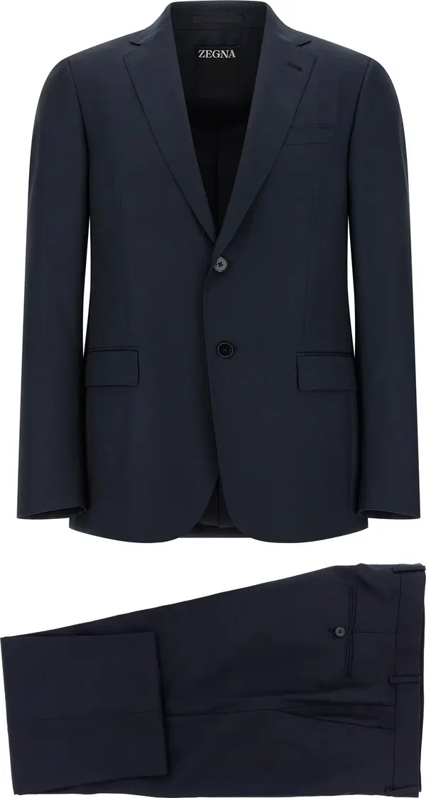 Blue Wool Two-Piece Suit