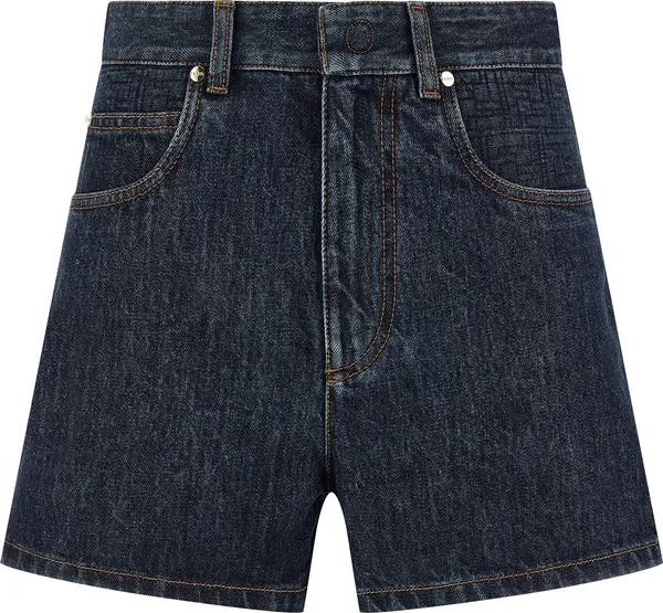 Blue Cotton Bermuda Shorts