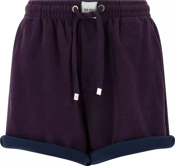 Purple Cotton Bermuda Shorts