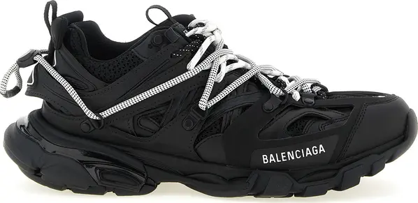 Black Polyethylene Athletic Sneakers