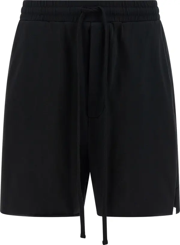 Black Cotton Bermuda Shorts