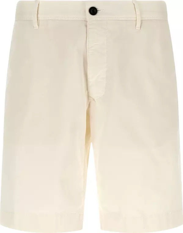 White Cotton Bermuda Shorts