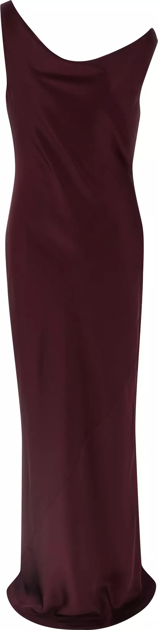 Bordeaux Polyester Long Dress
