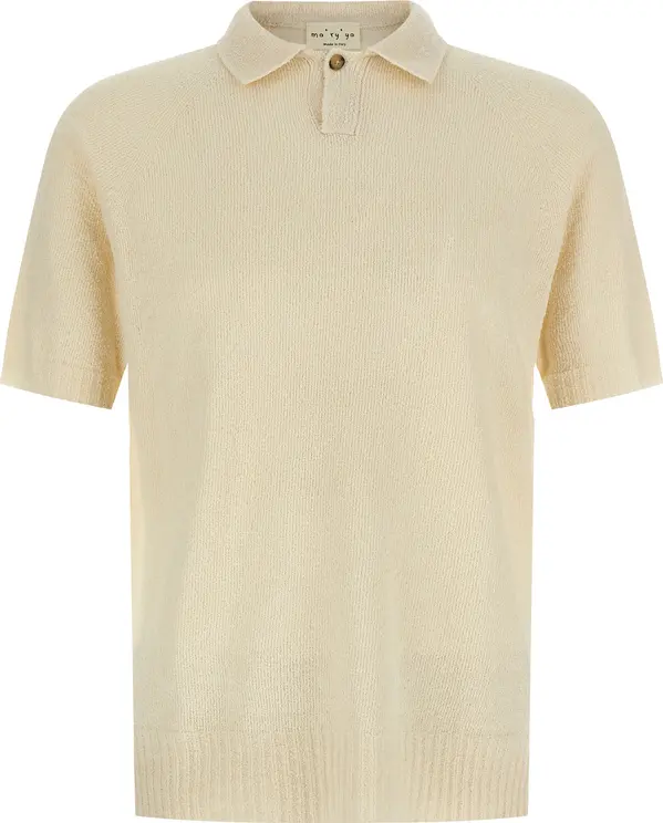 Beige Cotton Polo Shirt