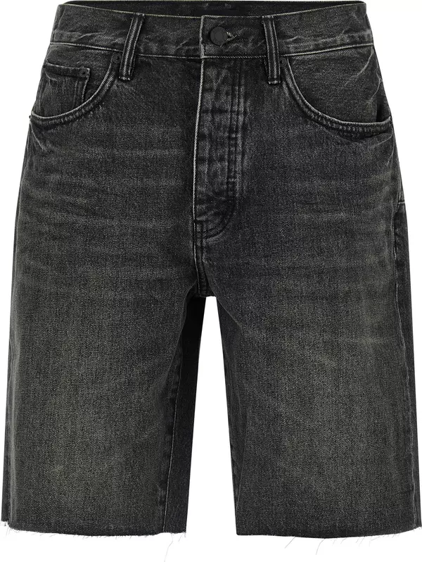 Black Cotton Bermuda Shorts