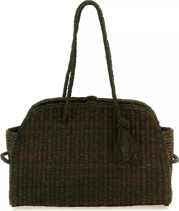 Bicolor Raffia Tote Bag