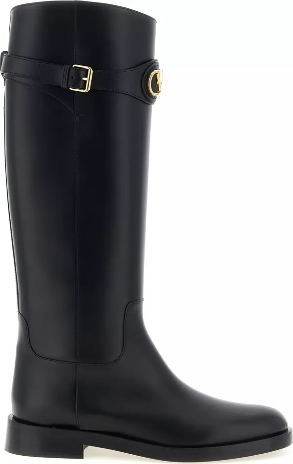 Black Calfskin Over The Knee
