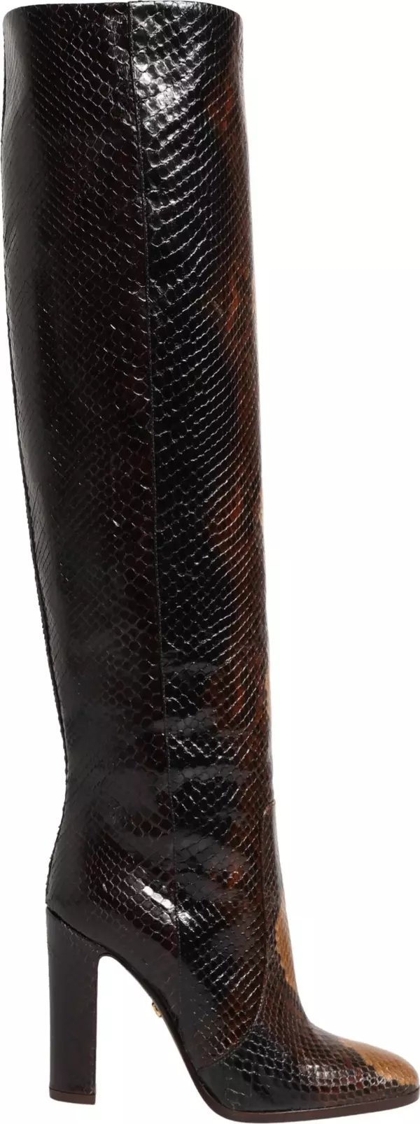 Brown Exotic Leather Knee High Boots Shoes