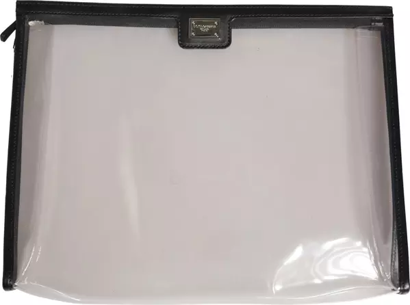 Transparent PVC Clutch Pouch Purse Branded Logo Plaque Bag