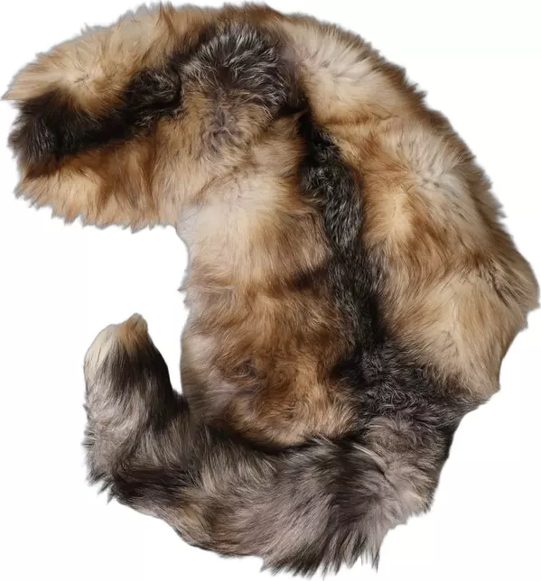 Brown Frost Fox Fur Neck Warmer Winter Scarf