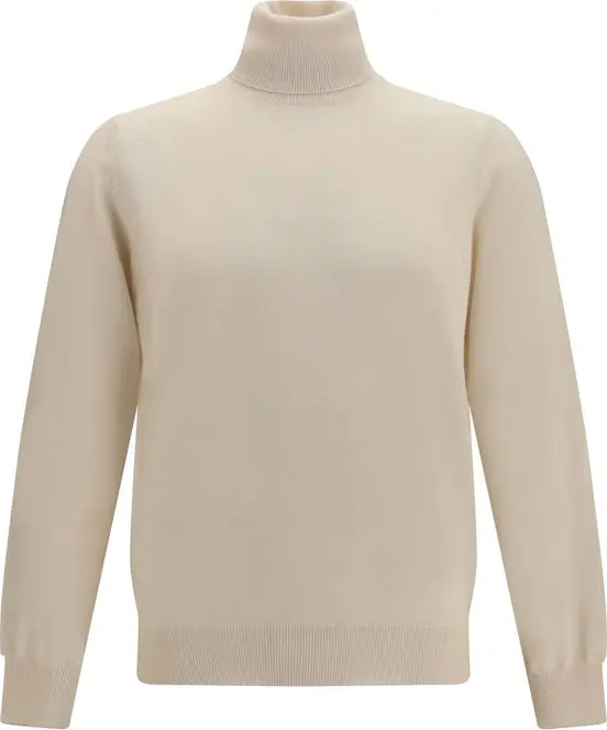 Beige Cashmere Turtleneck
