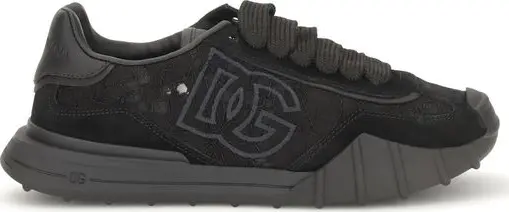 Black Calf Leather Bos Taurus Chunky Sneakers