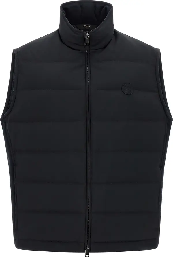Blue Polyester Sleeveless Jacket
