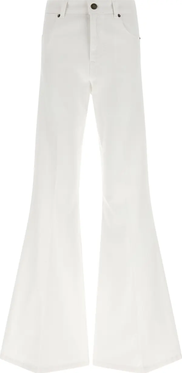 White Cotton Flared Jeans