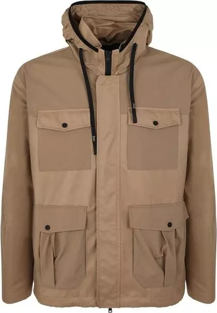 Brown Cotton Shell Jacket
