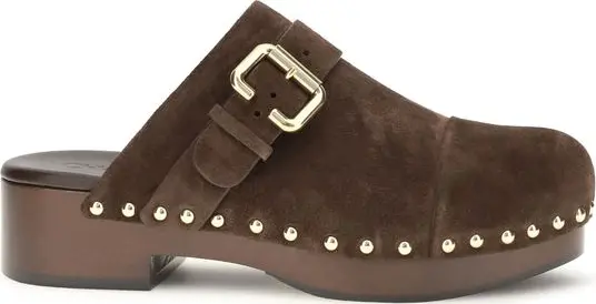 Brown Calf Leather Bos Taurus Clogs