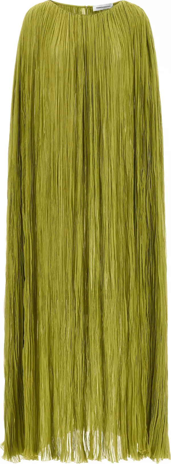 Bicolor Silk Long Dress