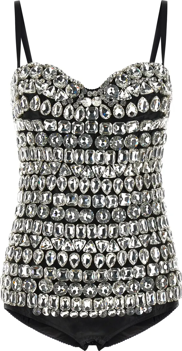 Silver Polyamide Bodysuit