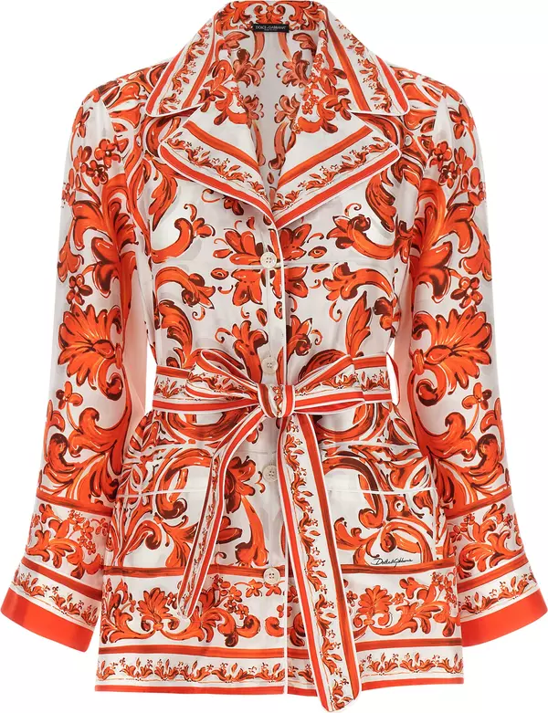 Orange Silk Blouse