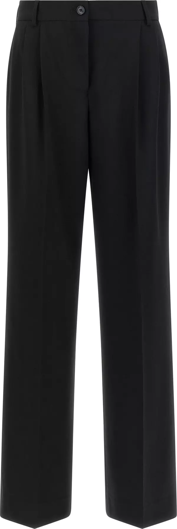 Black Virgin Wool Casual Pants
