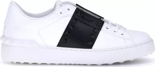White Calf Leather Bos Taurus Low Top Sneakers