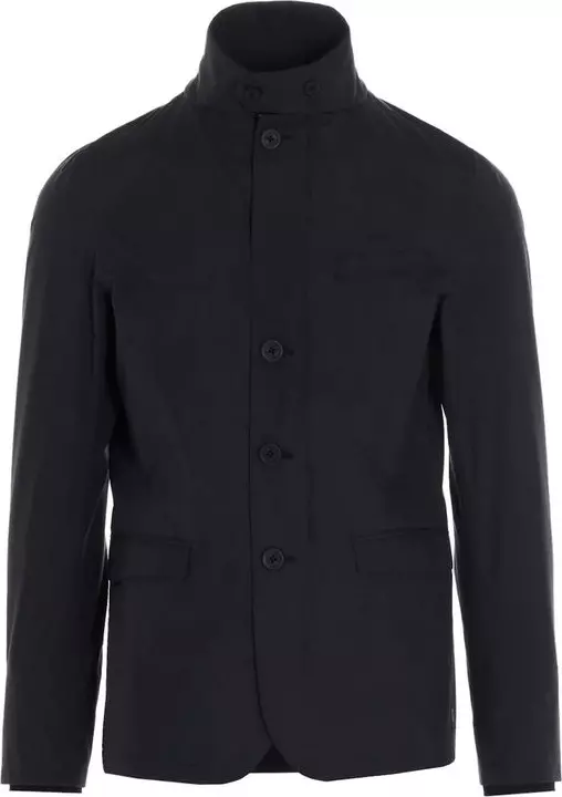 Black Polyester Full-Length Jacket