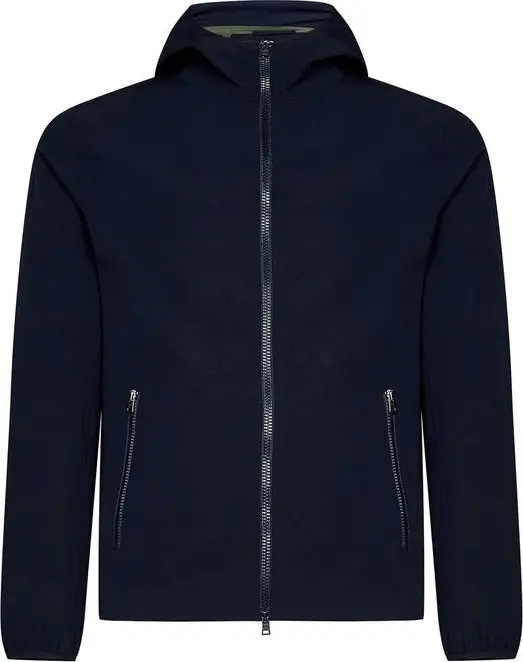 Blue Elastane Shell Jacket