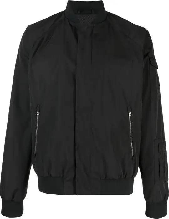 Black Polyester Bomber