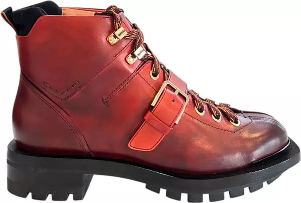 Red Leather Women Boot