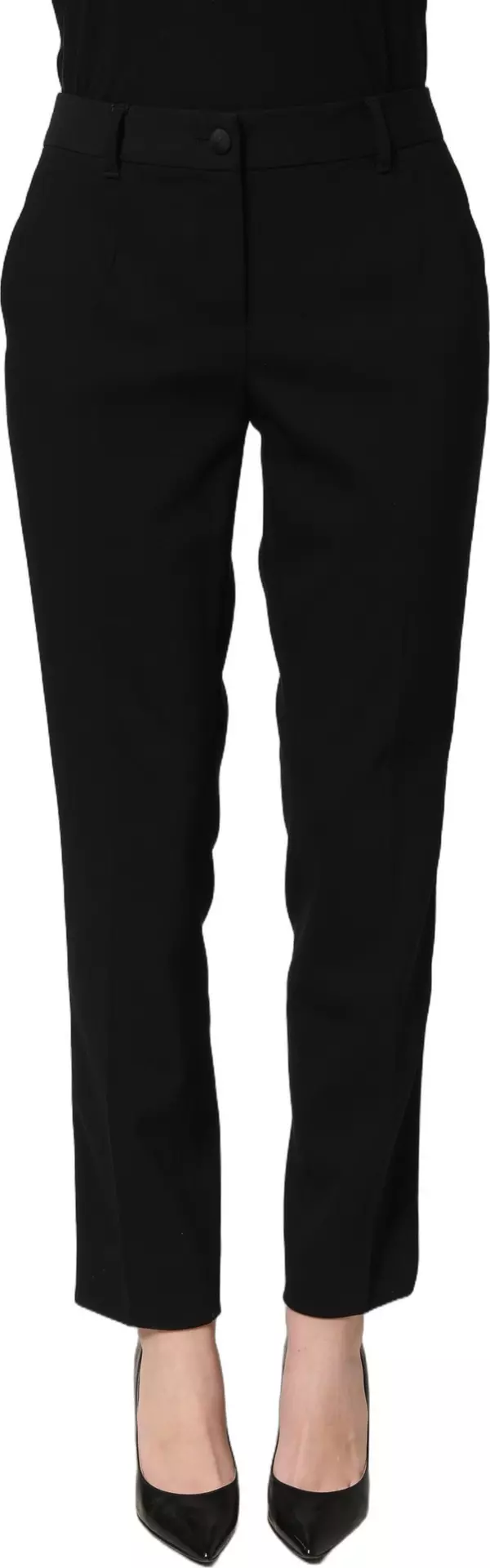 Black HighWaist Straight Dress Trouser Pants