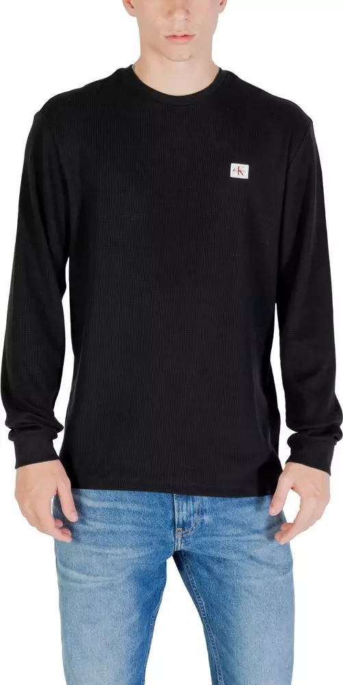 Black Cotton Long Sleeve T-Shirt