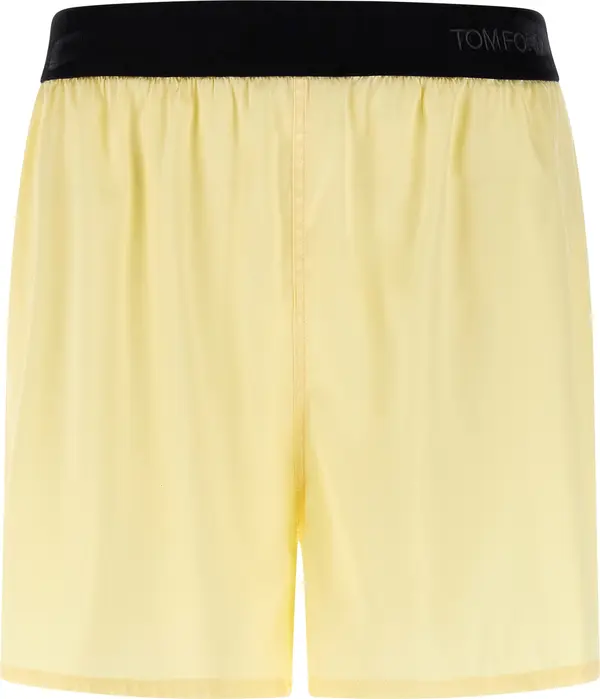 Bicolor Silk Bermuda Shorts
