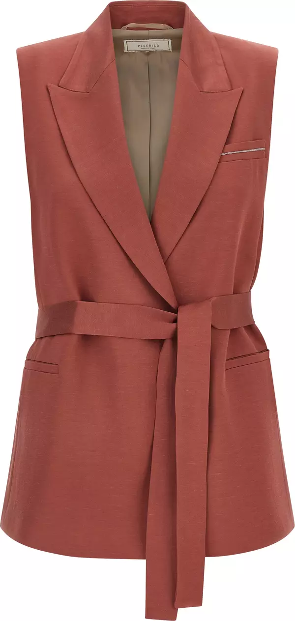 Multicolor Viscose Sleeveless Jacket