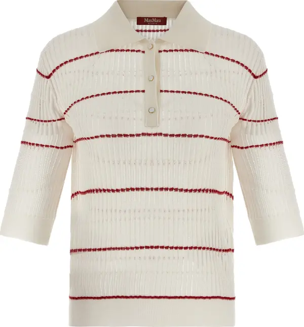 White Silk Polo Shirt