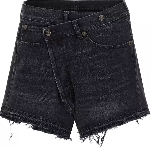 Black Cotton Bermuda Shorts