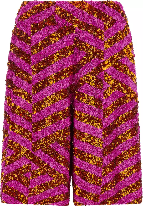 Multicolor Viscose Bermuda Shorts