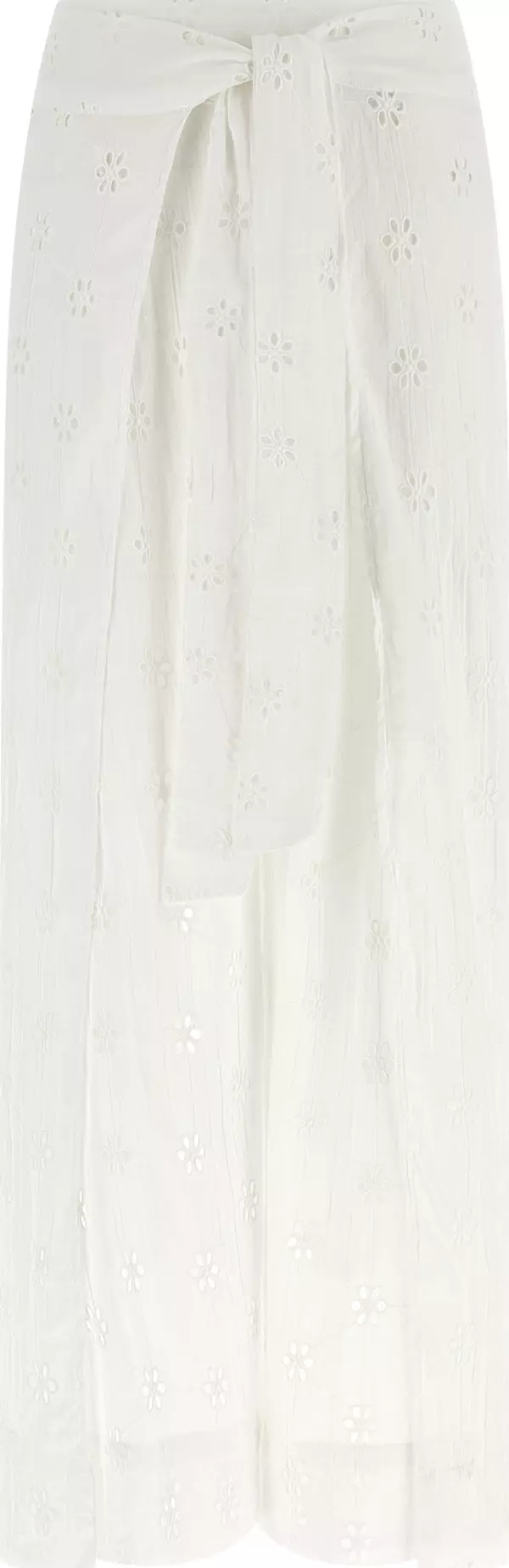 White Cotton Casual Pants