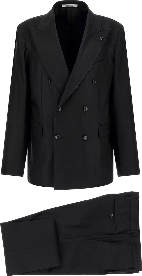 Black Linen Two-Piece Suit