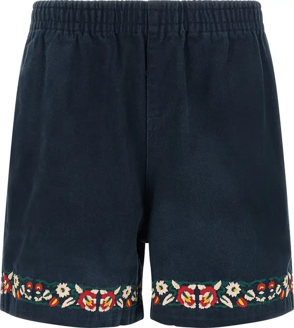 Blue Cotton Bermuda Shorts