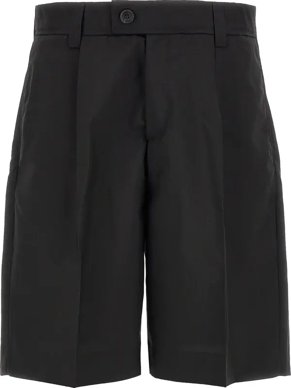 Black Wool Bermuda Shorts