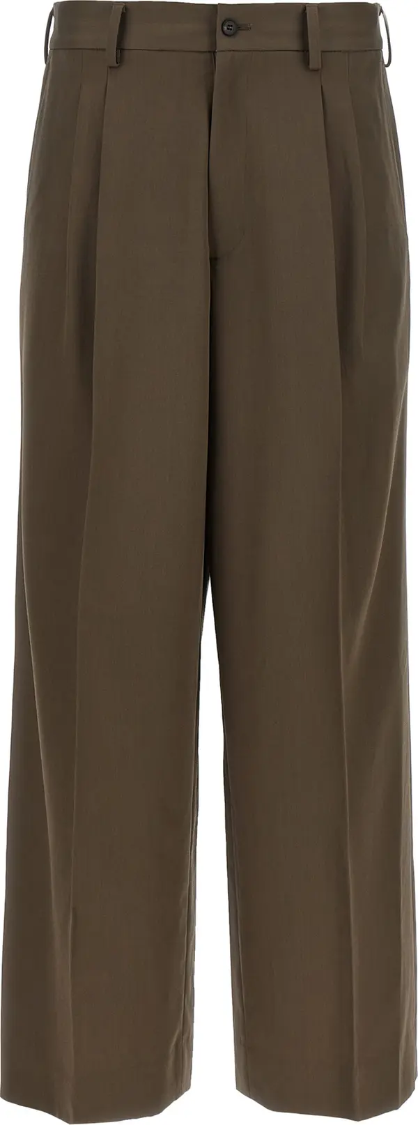 Brown Wool Casual Pants