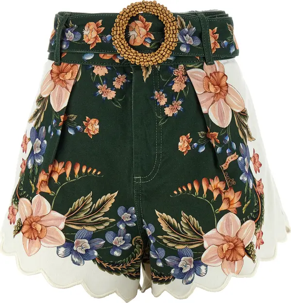 Bicolor Linen Bermuda Shorts
