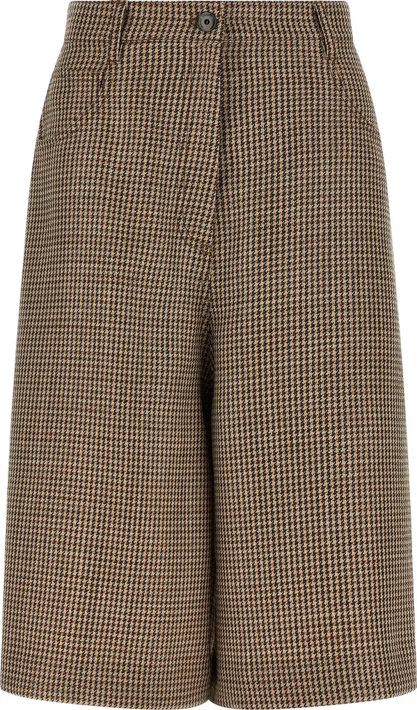 Brown Virgin Wool Bermuda Shorts