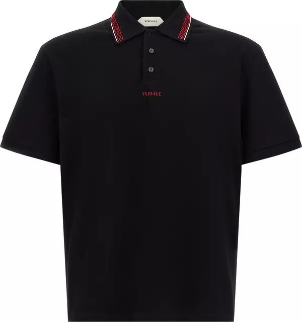 Black Cotton Polo Shirt