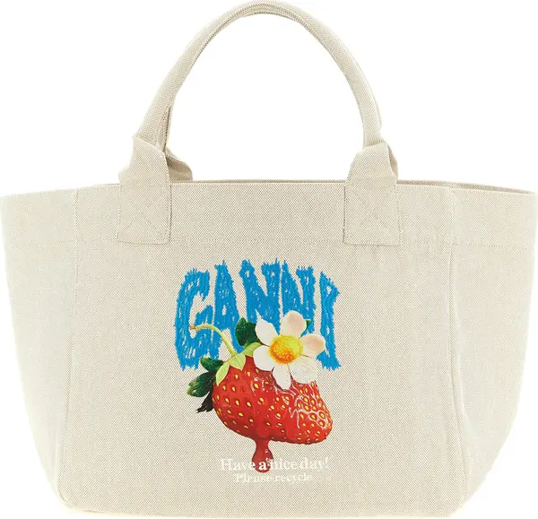 Beige Recycled Cotton Tote Bag