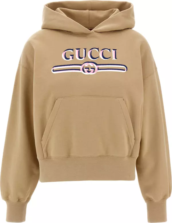 Beige Cotton Hoodie