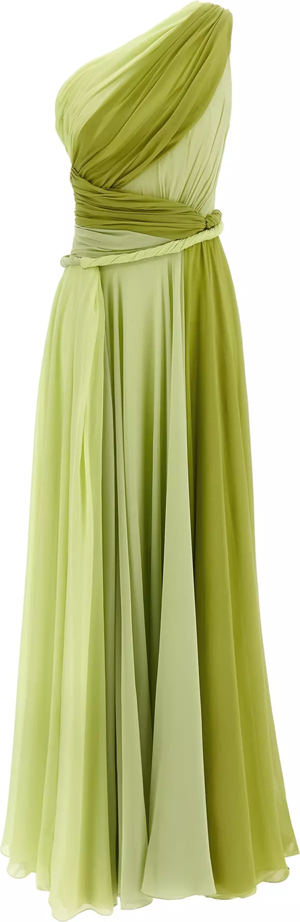 Bicolor Silk Long Dress