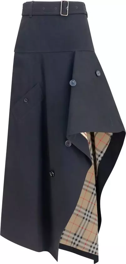 Black Cotton Long Skirt