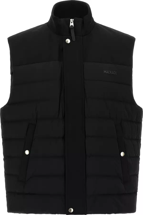 Black Nylon Sleeveless Jacket