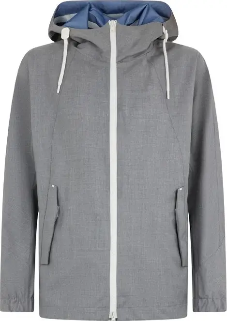 Gray Virgin Wool Shell Jacket